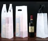 Geschenkverpackung 50 Stück Gold Single Double Rotwein Griff Tasche Kunststoff Wasserdichte Tote Bier Getränk Verpackung Box Champagner Flasche 221202