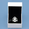 CZ-Diamant-Ehering-Set aus echtem Sterlingsilber mit Originalverpackung für Pandora Princess Wishbone 3-in-1-Ringe für Frauen und Mädchen, Verlobungsschmuck