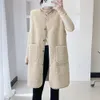 Kvinnors väst Lamb Plush Female Fur Waistcoat Ladies All Match Sleeveless Single Breasted Button Loose Jacket M XL WDC054 221201