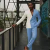 Herenpakken Splicing Designer Men 2 stuks dubbele borsten blazer sets smoking voor zakelijke prom party pak trajes de hombre