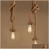 Pendant Lamps Vintage Rope Chandelier E27 Industrial Loft Led Ceiling Pendant Lamp For Interior Cafe Restaurant Bar Corridor Decorat Otfa1