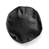 Chair Covers PU Leather Protector Waterproof Solid Color Home Seat Cushion Salon Stretch Small Round Elastic Stool Cover Slipcover Bar