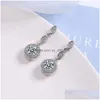 Bengelen kroonluchter 925 Sterling sier fl ridestone bengelen drop oorbellen luxe vrouwen feest bruiloft sieraden geschenken levering dhnib