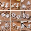 Hoop Earrings Korean Version Of INS Pearl Flash Diamond Small Jewelry Girls Temperament Women
