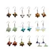 Dangle Chandelier Bohemian Natural Gem Stone Merkabah Star Drop Earrings For Girl Opal Pink Crystal Lazi Polyhedral Reiki Dangle D Dhloj