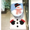 Coprisedili per WC 2 pezzi Tappetino da bagno Pupazzo di neve Natale Cartoon Cover Tappeto Coperchio Elegante bagno