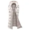 Gilets Femmes Gilet Long Femmes Sans Manches Parkas Femme À Capuche Doudoune Printemps Automne Manteaux Rembourrés Noir Coupe-Vent Femmes Vert Beige 221202