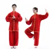 Etniska kläder unisex 15 Colormartial Arts Set Man kvinnor långärmad stativ krage kläder enhetlig kostym kungfu wushu silk tai chi chi