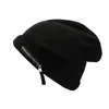 Berets dames massieve kleur gebreide hoed met ritssluiting decor winter cap koude cadeautjes voor vriendin tieners