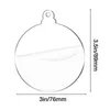 Decorações de Natal Ornamentos de acrílico claro Ornamentos planos para artesanato 2022 Bolsa redonda Bubble pendurada pendente DIY