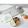 Ensembles de vaisselle dessin animé Portable boîte à lunch four à micro-ondes chauffé PP Bento boîte étudiant adulte ovale mignon en plastique
