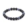 8mm Noir Mat Pierre Naturelle Oeil De Tigre Aventurine Agate Perles Bracelet Bracelets Bracelets pour Femmes Yoga Bijoux