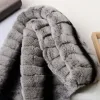 2pcs fasion womens designer scarves with thick rabbit fur wool earmuffs rex rabbit fur warm doublesided scarf