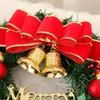 Flores decorativas Wreath Christmas With Lights 30cm Spruce Jingle Bells Decoração de porta de inverno Festival Ferry Outdoor