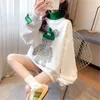 Damesjassen witte ulzzang hoodie herfst oversized Harajuku Turtleneck tops vintage tieners high street ins kleren cool gothic bear femme 221201