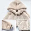 Femmes fausse fourrure mode hiver pull ample femmes épais chaud ry manteau mi-longueur fermeture éclair à capuche imperméable vison 221202