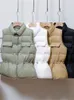 Kvinnors västar Autumn Winter Women Ultra Light Down Vest White Cotton Down Jacket Short Down Coat Parka damer ärmlös Waistcoat 221202