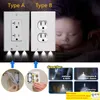 Tampa da tampa da tampa da noite LED Light Light Pir Body Motion Sensor ativado Light Angel Wall Outlet Face Hallwar Quarto Banheiro Luz de seguran￧a do banheiro