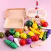 Inne zabawki Dziecko Property Early Education Drewniane zabawki kuchenne Cutowanie owoców Warzywa Food Food Toys Preschool Dzieci urodzinowe prezenty świąteczne 221202