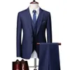 Męskie garnitury Blazers Płaszcz Pole Kamizelka 3 szt. Zestaw mody swobodny butik biznesowy styl brytyjski w kratę spodnie kamizelki 221202