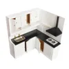 مطابخ تلعب Food Dollhouse مصغرة خزانة خزانة المطبخ مع موقد بالوعة أدوات الطهي ملحقات 221202