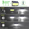 Garden Decorations 468 LED Solar lamp outdoor light Waterproof for garden decorcation street lights Human Body Sensor 3 modes 208144 wall 221202