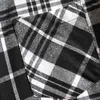 Koszulki męskie Fashon Plaid Shirt Men Harajuku Button Up -Long Rękaw Flanel z kieszenią plus 5xl
