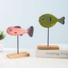 Decorative Objects Figurines Nordic Wood Fish Sculpture Animal Artistic Living Room Office Home Decoration Handmade Crafts Holiday Gift 221203