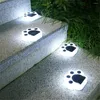 4st/Lot Solar Power Bear LED Light Outdoor Garden Lighting Floor Panel Lamp trappgata för hemmet