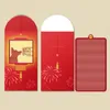 Emballage cadeau Argent porte-bonheur exquis Festival du printemps chinois Année Poches Bénédiction Animation dynamique Enveloppe rouge