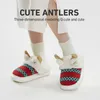 Slippers UTUNE Warm Plush Women Home Anti-slip Men's Hose Shoes Chirstmas Festival Family Flats Soft Thick Sole Couple 221203