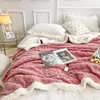 Одеяла теплый толстый клетка мягкий зимний кровать плюшевый пушистый листовый диван бросок распределил Office El Home Decor 221203