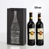 Gift Wrap 12pcs Single Wine Bottle Packing Boxes Bronzing Birthday Party Holiday Gifts Beer Drinks Black Tote Bag Champagne Storage 221202