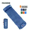 Utomhusdynor Pacoone Camping Sleeping Pad Uppbl￥sbar madrass med kuddar Ultral￤tt luftmatta Inbyggd inflatorpump Travel 221203