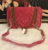 Projektanci torby na skrzyżowane ramki z łańcuchem dla kobiet moda luksusowa aksamitna torebka czarna różowa biała klapa torebka posłańca