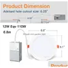 Downlights LED inf￤llda takljus Dimbara Downlights 6 tum 5cct trathin med kopplingsbox 2700K 3000K 3500K 4000K 5000K SELECT OTVC1