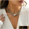 Chokers Twisted Chunky Chain Necklace For Women Vintage Big Ball Pendant Choker CLAVICLE LINK smycken Drop Delivery Halsband Pendant Dhjfo