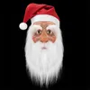 Thème Costume Fête De Noël Père Noël Masque Latex Ornement Extérieur Belle Mascarade Perruque Barbe Habiller Cadeau De Noël 221202