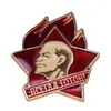 Brooches Lapel Pin Vladimir Lenin On Red Star Always Ready Brooch Soviet Revolution Badge With