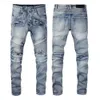 Men's Jeans 2022 Designer Mens Jeans Hip-hop Fashion Zipper Hole Wash Jean Pants Retro Torn Fold Stitching Men Design Motorcycle Riding Cool Slim Pantfg54
