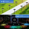 Tuindecoraties Lichten Solar Led Light Outdoor RGB Kleur Veranderende pad LAWN LAMP VOOR DECOR LANDSCAPE LIDING 221202