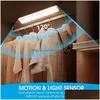 Nocne światła 30 LED ładowna szafa Światła Ściemnialna bezprzewodowa czujnik ruchu pod oświetleniem szafki na schodowe korytarz okręgowy OTAB3
