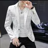 2023 New Men's Blazer Hot-Selling Floral Print Fashion Business Casual Coat Men's Slim Suit Jacket Large Size Banquet Wedding Party Dress for male