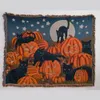 Blankets Halloween Black Cat Knitted Blanket For Beds Sofa Towel Full Cover Autumn Winter Picnic Mat Throw Tapestry Tassel 221203