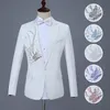 Abiti da uomo Blazer 2 pezzi Set Giacca Pantaloni Fashion Casual Boutique Business Wedding Host Slim Dress Coat Pants 221202