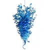 Contemporary Art Pendant Lamps AC 110V 240V Blue Color 36x72 Inches Hand Blown Glass Chandelier LED Ceiling Decorative for Hotel Lobby KTV Mall Villa LR1188