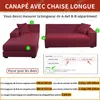Chaise Couvre Étanche Élastique Canapé D'angle 1/2/3/4 Sièges Solide Canapé En Forme De L Slip Protecteur Banc 221202
