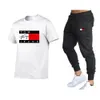 Casual heren tracksuits mode printen oman katoen sportkleding zomer zomers korte mouwen t-shirt sportbroek