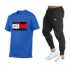 Casual heren tracksuits mode printen oman katoen sportkleding zomer zomers korte mouwen t-shirt sportbroek