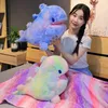 Cuscino Cuscino decorativo Dinosauro colorato Peluche con coperta di flanella Fuzzy Giant Dino Rainbow Colors Cute Stuff Animals Doll 60cm 3 221203